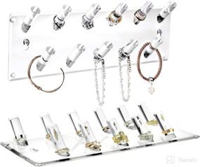 img 2 attached to 📦 Ikee Design Multipurpose Acrylic Wall-Mounted Jewelry Stand Organizer - Stylish Display Rack for Store, Showcase, Trade Show - Set of 2, Clear (13”W x 4 1/4”D x 1 3/4”H)