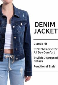 img 2 attached to Stylish Vintage Women'S Jean Jacket - Classic & Destroyed Look For Casual Wear