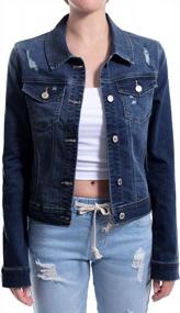 img 4 attached to Stylish Vintage Women'S Jean Jacket - Classic & Destroyed Look For Casual Wear