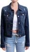 stylish vintage women's jean jacket - classic & destroyed look for casual wear logo
