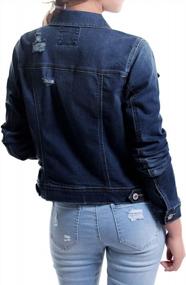 img 3 attached to Stylish Vintage Women'S Jean Jacket - Classic & Destroyed Look For Casual Wear