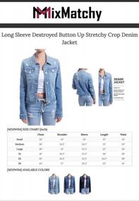 img 1 attached to Stylish Vintage Women'S Jean Jacket - Classic & Destroyed Look For Casual Wear