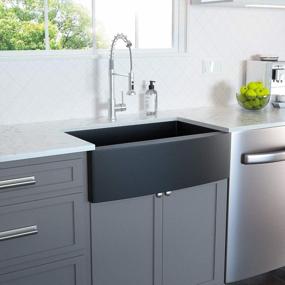img 1 attached to Gunmetal Black Stainless Farm Sink - Lordear 33 Inch Farmhouse Sink 16 Gauge Apron Front Deep Single Bowl Stainless Steel Kitchen Farm Sink