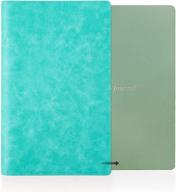 organize your travels with joynote aqua refillable pu leather journal cover: perfect for field notes, a6 notebooks with pockets, pen holder, and card slots logo