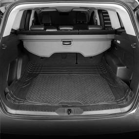 img 2 attached to 🚗 Amazon Basics All-Weather Protection Heavy Duty Rubber Floor Mats Set with Cargo Liner for Cars, SUVs, and Trucks - Universal Trim to Fit, 4-Piece, Black