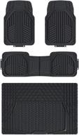 🚗 amazon basics all-weather protection heavy duty rubber floor mats set with cargo liner for cars, suvs, and trucks - universal trim to fit, 4-piece, black logo