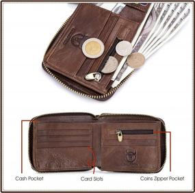 img 2 attached to Retro Cowhide Leather Men'S Wallet With Coin Purse And Card Slots By Tanpell