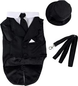 img 4 attached to 💼 Classy Canine Elegance: Midlee Dog Tuxedo Wedding Suit in Black, complete with Top Hat & Leash