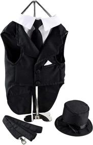 img 2 attached to 💼 Classy Canine Elegance: Midlee Dog Tuxedo Wedding Suit in Black, complete with Top Hat & Leash