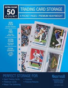 img 4 attached to Samsill 4 Pocket Trading Card Binder Sleeves For Mini Binders, 50 Pack, Double Sided Clear Trading Card Pages And Mini Photo Card Sleeves, Side Loading, Hold 2.5 X 3.5 Inch Cards