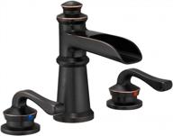 oil rubbed bronze 8" two-handle 3 holes bathroom faucet by bathfinesse - waterfall lavatory supply lines & hose lead-free logo