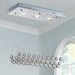 saint mossi 3-light k9 crystal chandelier: modern flush mount ceiling pendant with raindrop design h33 x w10 x l25 logo