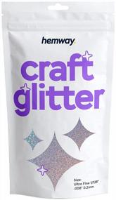 img 4 attached to Hemway Craft Glitter 100G / 3.5Oz Glitter Flakes For Arts Crafts Tumblers Resin Epoxy Scrapbook Glass Schools Paper Halloween Decorations - Ultrafine (1/128" 0.008" 0.2Mm) - Silver Holographic