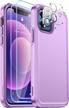 ultimate protection for your iphone 12/12 pro with temdan heavy shockproof case, 2 glass screen protectors, and camera lens protectors in stunning light purple logo