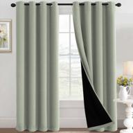 light sage blackout curtains - 100% thermal insulated draperies for living room & bedroom with energy saving black liners - 1 panel, 52-inch w by 84-inch l logo