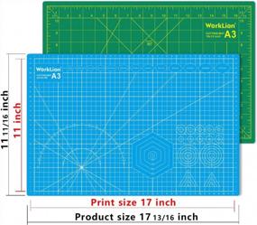 img 2 attached to WORKLION Rotary Cutter And Mat Set: 45Mm Fabric Cutter With 2 Replacement Blades & A3 Cutting Mat & Precision Carving Craft Knife & 6.5"X12" Acrylic Ruler - Quilting Kit For Crafts & Sewing