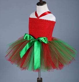 img 2 attached to Girls Handmade Christmas Strips Tulle Tutu Dress W/Leg Warmers Headband Toddlers Xmas Eve Holiday Party Outfits 2-8T - HIHCBF