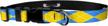 small dog collar - argyle yellow & blue patterned adjustable pet collars, made in usa – 3/4 inch wide moose pet wear logo