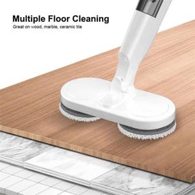 img 3 attached to 🧹 Effortless Cleaning and Waxing with Cop Rose S5 Cordless Electric Mop: Dual Motorized Spinning Mopheads, Water Spray, Rechargeable, 6 Mop Pads - Ideal for Laminate, Hardwood, and Tile Floors (White)