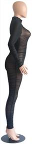 img 1 attached to Uni Clau Women One Piece Outfits Mesh Sheer Bodycon Jumpsuit Long Sleeve See Through Party Jumpsuits