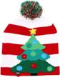 ourwarm led light-up christmas hats xmas santa ugly hat beanies 10 colorful lights flashing cap for new year party logo