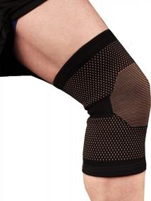 img 4 attached to Copper D Compression Knee Sleeve - Rayon From Bamboo Charcoal Infused With Copper For Knee Support Brace