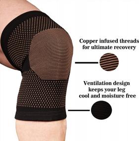 img 3 attached to Copper D Compression Knee Sleeve - Rayon From Bamboo Charcoal Infused With Copper For Knee Support Brace