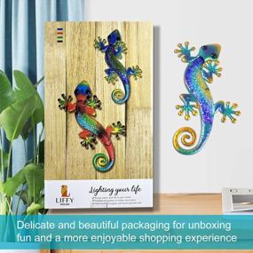 img 2 attached to Outdoor Metal Gecko Wall Decor - LIFFY Lizard Art For Patio Fence - Garden Gift Idea