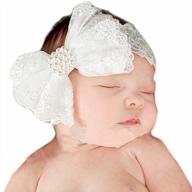 🎀 kekeda baby girls white lace headbands with big handmade bows – stylish hair accessories for newborns, infants & toddlers логотип