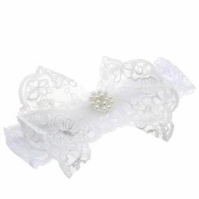 img 3 attached to 🎀 KEKEDA Baby Girls White Lace Headbands with Big Handmade Bows – Stylish Hair Accessories for Newborns, Infants & Toddlers