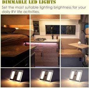 img 1 attached to RV LED Ceiling Light 12V: Touch On/Off Dimming, Acrylic Panel, Interior & Under Cabinet Lighting 2-Pack