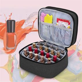 img 2 attached to LUXJA Nail Polish Carrying Case - Holds 20 Bottles (15Ml - 0.5 Fl.Oz), Double-Layer Bag For Nail Polish And Manicure Tools, Black