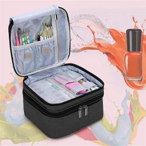 img 3 attached to LUXJA Nail Polish Carrying Case - Holds 20 Bottles (15Ml - 0.5 Fl.Oz), Double-Layer Bag For Nail Polish And Manicure Tools, Black