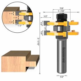 img 1 attached to ZOKMOK Plus 3 Teeth Adjustable T Shape Router Bits Set - 1/2'' Shank & 1/4'' Cutter For Tongue And Groove Joints