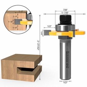 img 2 attached to ZOKMOK Plus 3 Teeth Adjustable T Shape Router Bits Set - 1/2'' Shank & 1/4'' Cutter For Tongue And Groove Joints