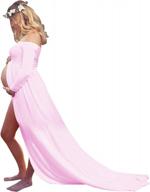 elegant off shoulder maternity dress for photoshoot - ynimioaox women's long sleeve chiffon gown logo