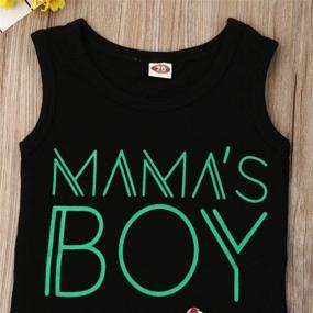 img 1 attached to 2-Piece Baby Boy Summer Outfit: Adorable Sleeveless Tank Top With Letter Print And Palm Shorts