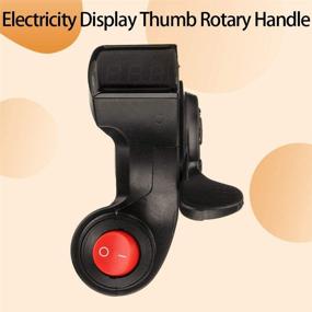 img 1 attached to 🛴 KOOBOOK 1Pcs Universal Thumb Throttle with LED Display Voltage | 12V-72V | Black Portable Digital Grips & Power Switch | E-Bike Scooter Electric Bike