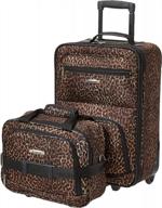 rockland leopard softside upright luggage set, 2-piece (14/19) logo