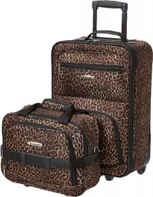 img 4 attached to Rockland Leopard Softside Upright Luggage Set, 2-Piece (14/19)