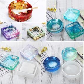 img 2 attached to Resin Silicone Mold, Vindar 8 Pack Resin Art Molds Include Large Round, Large Square, Cylinder, Pendant, Silicone Molds For Concrete, DIY Coaster/Flower Pot/Pendant/Candle Soap Holder