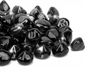 img 4 attached to Enhance Your Fireplace And Outdoor Space With Mr. Fireglass 10 Pounds Blended Fire Glass Diamonds In High Luster Onyx Black