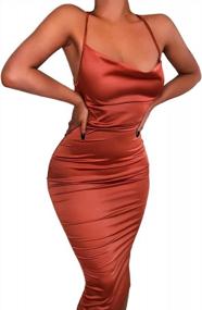 img 3 attached to Velius Sexy Spaghetti Strap Bodycon Party Dress With Backless And Lace-Up Features For Women