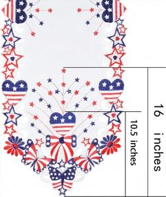img 2 attached to 14X90 Inch Patriotic Table Runner For 4Th Of July, Memorial Day - Embroidered Stars & Butterflies