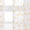 gold foil confetti sheer curtains - 84 inch length, set of 2 panels for living room decor logo