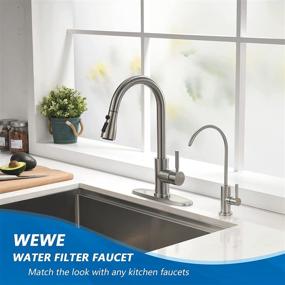 img 3 attached to Stainless Steel Kitchen Water Filter Faucet With Brushed Nickel Finish - Non-Air Gap RO Faucet For Reverse Osmosis Or Water Filtration System By WEWE