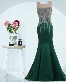 img 1 attached to Stunning Promworld Lace Mermaid Evening Gown: Perfect For Formal Occasions