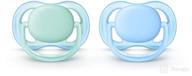🍼 филипс авент ультра эйр пустышка (0-6 месяцев) синяя/зеленая - 2 штуки, scf244/20 логотип