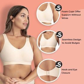 img 2 attached to Small To Plus Size Women'S Compression Wirefree High Support Bra For Everyday Wear, Exercise & Back Support - Shapermint