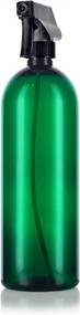 img 2 attached to Pack Of 4 JUVITUS 32 Oz Large Green Boston Round PET Bottles With Black Trigger Sprayers